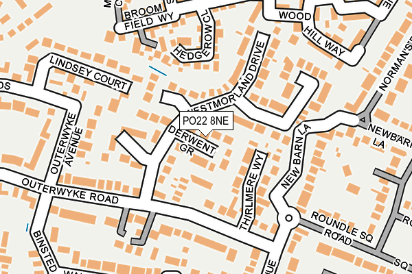 PO22 8NE map - OS OpenMap – Local (Ordnance Survey) PO22 8NE map - OS OpenMap – Local (Ordnance Survey)