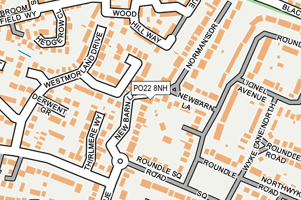 PO22 8NH map - OS OpenMap – Local (Ordnance Survey) PO22 8NH map - OS OpenMap – Local (Ordnance Survey)