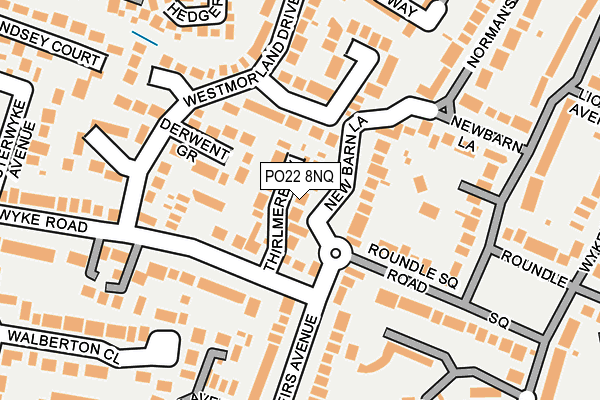 PO22 8NQ map - OS OpenMap – Local (Ordnance Survey) PO22 8NQ map - OS OpenMap – Local (Ordnance Survey)