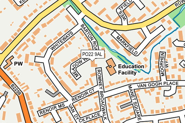 PO22 9AL map - OS OpenMap – Local (Ordnance Survey) PO22 9AL map - OS OpenMap – Local (Ordnance Survey)