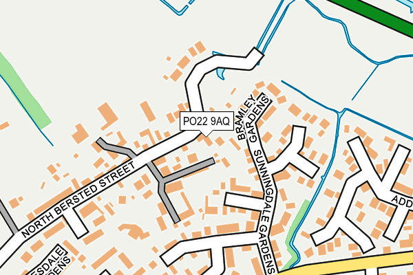 PO22 9AQ map - OS OpenMap – Local (Ordnance Survey) PO22 9AQ map - OS OpenMap – Local (Ordnance Survey)
