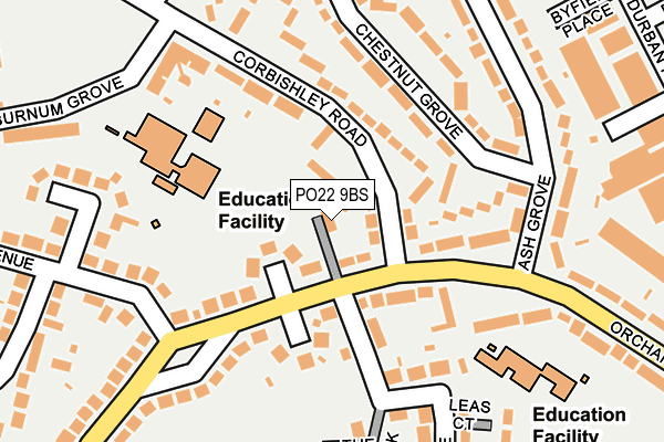 PO22 9BS map - OS OpenMap – Local (Ordnance Survey) PO22 9BS map - OS OpenMap – Local (Ordnance Survey)