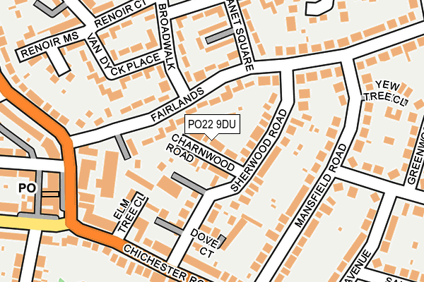 PO22 9DU map - OS OpenMap – Local (Ordnance Survey) PO22 9DU map - OS OpenMap – Local (Ordnance Survey)