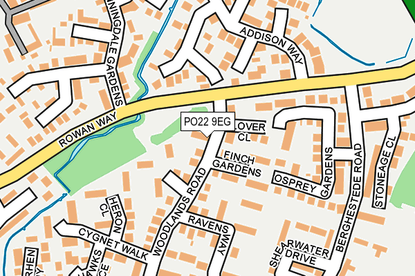 PO22 9EG map - OS OpenMap – Local (Ordnance Survey) PO22 9EG map - OS OpenMap – Local (Ordnance Survey)
