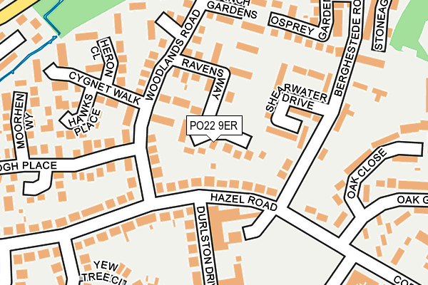 PO22 9ER map - OS OpenMap – Local (Ordnance Survey) PO22 9ER map - OS OpenMap – Local (Ordnance Survey)