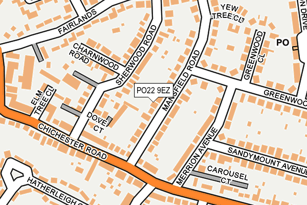 PO22 9EZ map - OS OpenMap – Local (Ordnance Survey) PO22 9EZ map - OS OpenMap – Local (Ordnance Survey)
