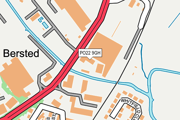 PO22 9GH map - OS OpenMap – Local (Ordnance Survey) PO22 9GH map - OS OpenMap – Local (Ordnance Survey)
