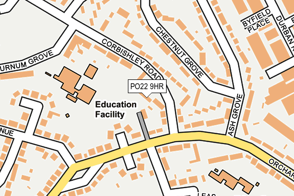 PO22 9HR map - OS OpenMap – Local (Ordnance Survey) PO22 9HR map - OS OpenMap – Local (Ordnance Survey)