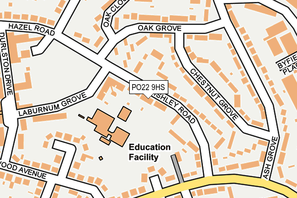 PO22 9HS map - OS OpenMap – Local (Ordnance Survey) PO22 9HS map - OS OpenMap – Local (Ordnance Survey)