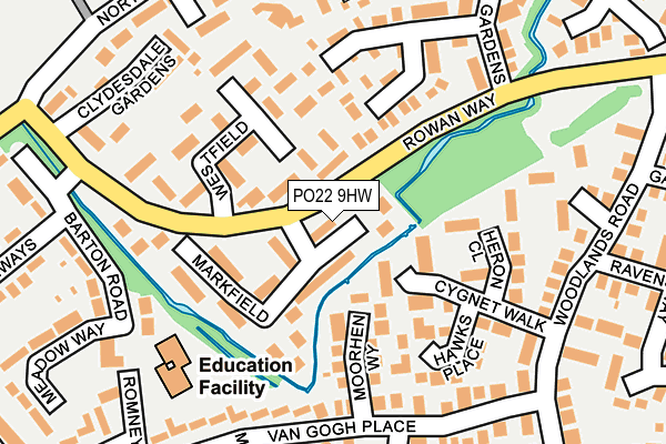 PO22 9HW map - OS OpenMap – Local (Ordnance Survey) PO22 9HW map - OS OpenMap – Local (Ordnance Survey)