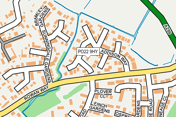 PO22 9HY map - OS OpenMap – Local (Ordnance Survey) PO22 9HY map - OS OpenMap – Local (Ordnance Survey)