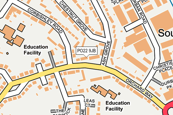 PO22 9JB map - OS OpenMap – Local (Ordnance Survey) PO22 9JB map - OS OpenMap – Local (Ordnance Survey)