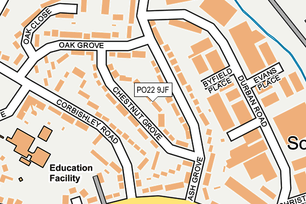 PO22 9JF map - OS OpenMap – Local (Ordnance Survey) PO22 9JF map - OS OpenMap – Local (Ordnance Survey)