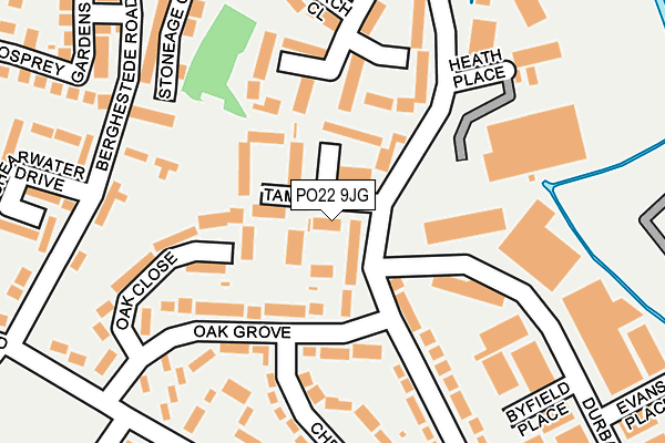 PO22 9JG map - OS OpenMap – Local (Ordnance Survey) PO22 9JG map - OS OpenMap – Local (Ordnance Survey)