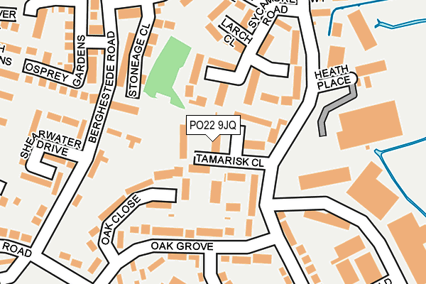 PO22 9JQ map - OS OpenMap – Local (Ordnance Survey) PO22 9JQ map - OS OpenMap – Local (Ordnance Survey)