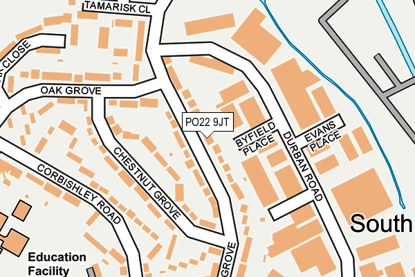 PO22 9JT map - OS OpenMap – Local (Ordnance Survey) PO22 9JT map - OS OpenMap – Local (Ordnance Survey)