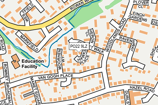 PO22 9LZ map - OS OpenMap – Local (Ordnance Survey) PO22 9LZ map - OS OpenMap – Local (Ordnance Survey)