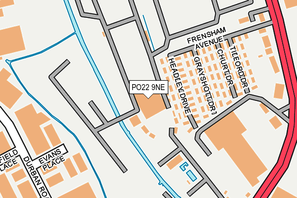 PO22 9NE map - OS OpenMap – Local (Ordnance Survey) PO22 9NE map - OS OpenMap – Local (Ordnance Survey)