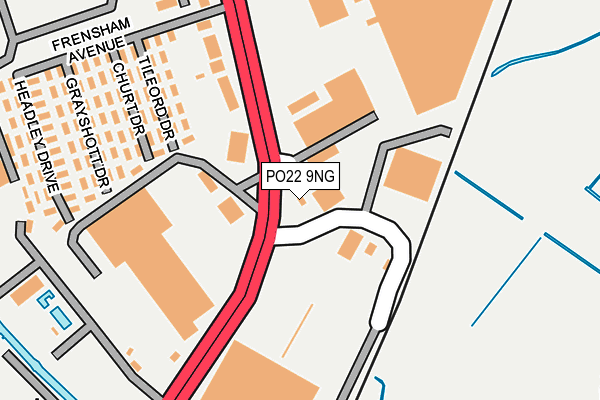 PO22 9NG map - OS OpenMap – Local (Ordnance Survey) PO22 9NG map - OS OpenMap – Local (Ordnance Survey)