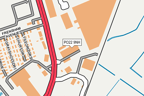 PO22 9NH map - OS OpenMap – Local (Ordnance Survey) PO22 9NH map - OS OpenMap – Local (Ordnance Survey)