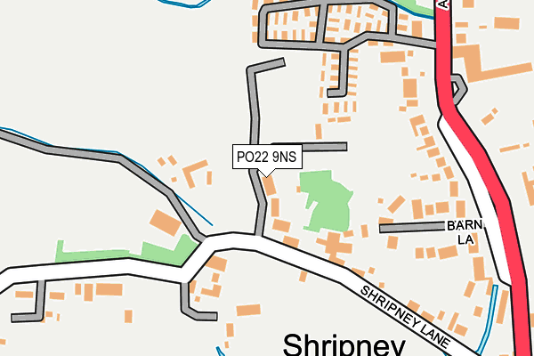 PO22 9NS map - OS OpenMap – Local (Ordnance Survey) PO22 9NS map - OS OpenMap – Local (Ordnance Survey)