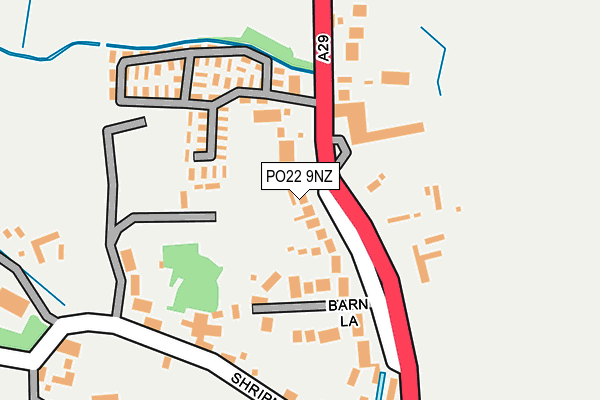 PO22 9NZ map - OS OpenMap – Local (Ordnance Survey) PO22 9NZ map - OS OpenMap – Local (Ordnance Survey)