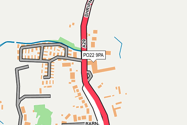PO22 9PA map - OS OpenMap – Local (Ordnance Survey) PO22 9PA map - OS OpenMap – Local (Ordnance Survey)
