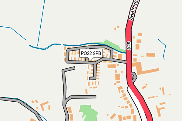 PO22 9PB map - OS OpenMap – Local (Ordnance Survey) PO22 9PB map - OS OpenMap – Local (Ordnance Survey)