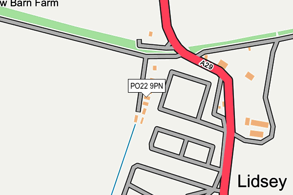 PO22 9PN map - OS OpenMap – Local (Ordnance Survey) PO22 9PN map - OS OpenMap – Local (Ordnance Survey)