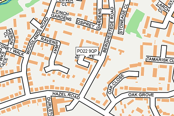PO22 9QP map - OS OpenMap – Local (Ordnance Survey) PO22 9QP map - OS OpenMap – Local (Ordnance Survey)