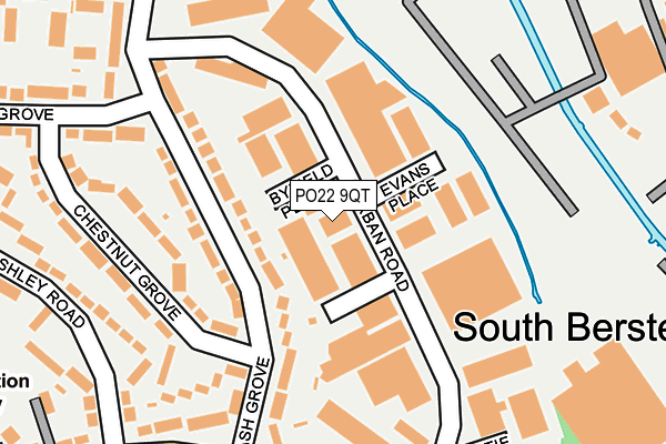 PO22 9QT map - OS OpenMap – Local (Ordnance Survey) PO22 9QT map - OS OpenMap – Local (Ordnance Survey)