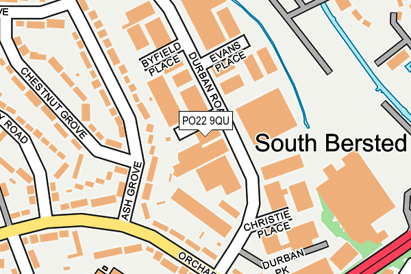 PO22 9QU map - OS OpenMap – Local (Ordnance Survey) PO22 9QU map - OS OpenMap – Local (Ordnance Survey)