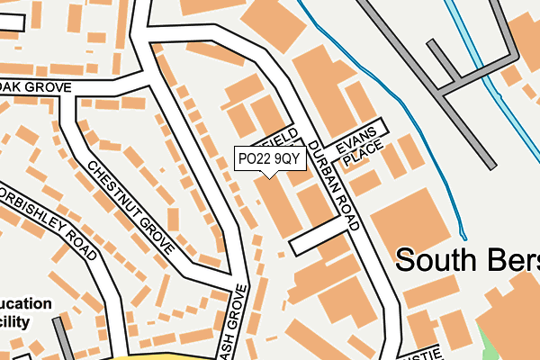 PO22 9QY map - OS OpenMap – Local (Ordnance Survey) PO22 9QY map - OS OpenMap – Local (Ordnance Survey)