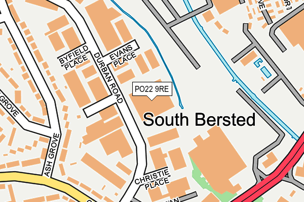 PO22 9RE map - OS OpenMap – Local (Ordnance Survey) PO22 9RE map - OS OpenMap – Local (Ordnance Survey)