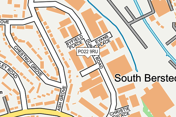 PO22 9RU map - OS OpenMap – Local (Ordnance Survey) PO22 9RU map - OS OpenMap – Local (Ordnance Survey)
