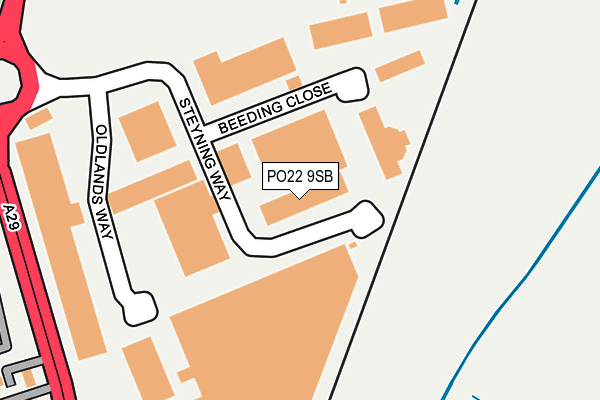 PO22 9SB map - OS OpenMap – Local (Ordnance Survey) PO22 9SB map - OS OpenMap – Local (Ordnance Survey)