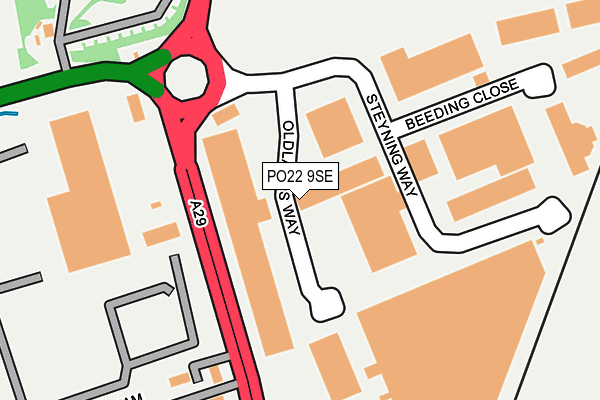 PO22 9SE map - OS OpenMap – Local (Ordnance Survey) PO22 9SE map - OS OpenMap – Local (Ordnance Survey)