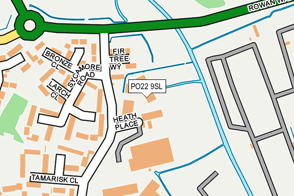 PO22 9SL map - OS OpenMap – Local (Ordnance Survey) PO22 9SL map - OS OpenMap – Local (Ordnance Survey)