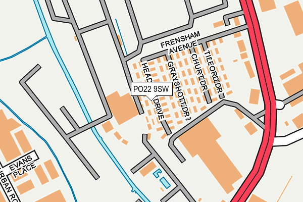PO22 9SW map - OS OpenMap – Local (Ordnance Survey) PO22 9SW map - OS OpenMap – Local (Ordnance Survey)
