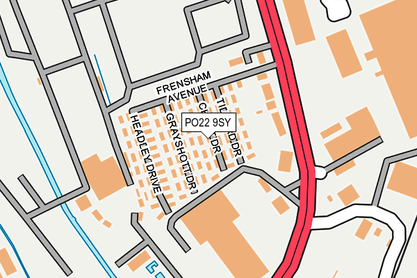 PO22 9SY map - OS OpenMap – Local (Ordnance Survey) PO22 9SY map - OS OpenMap – Local (Ordnance Survey)