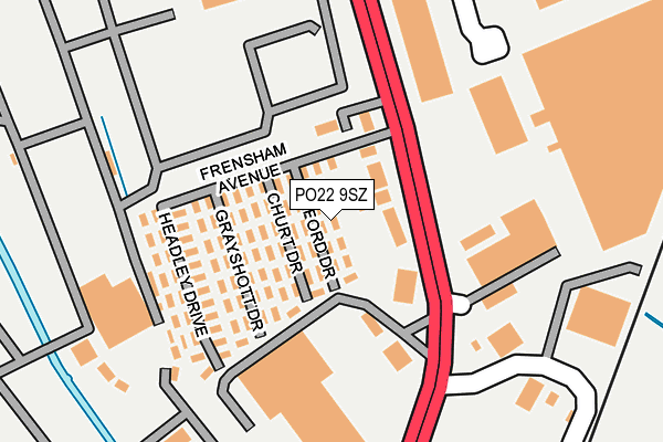 PO22 9SZ map - OS OpenMap – Local (Ordnance Survey) PO22 9SZ map - OS OpenMap – Local (Ordnance Survey)