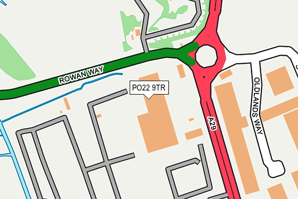 PO22 9TR map - OS OpenMap – Local (Ordnance Survey) PO22 9TR map - OS OpenMap – Local (Ordnance Survey)