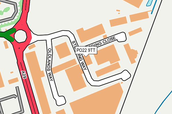 PO22 9TT map - OS OpenMap – Local (Ordnance Survey) PO22 9TT map - OS OpenMap – Local (Ordnance Survey)