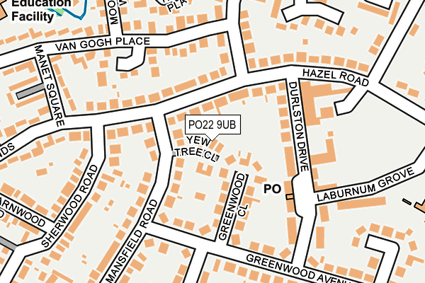 PO22 9UB map - OS OpenMap – Local (Ordnance Survey) PO22 9UB map - OS OpenMap – Local (Ordnance Survey)