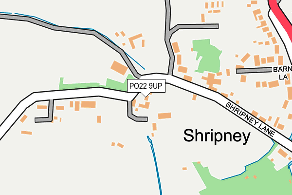 PO22 9UP map - OS OpenMap – Local (Ordnance Survey)