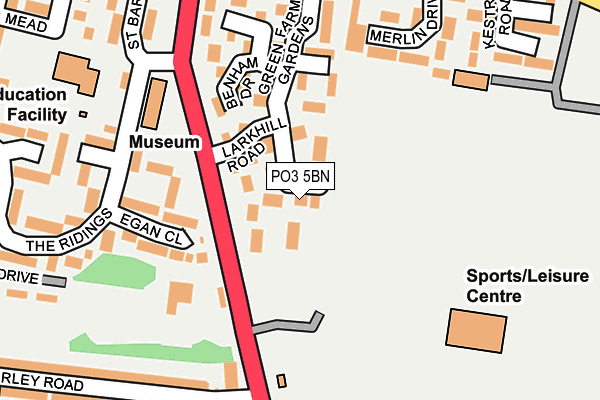PO3 5BN map - OS OpenMap – Local (Ordnance Survey) PO3 5BN map - OS OpenMap – Local (Ordnance Survey)