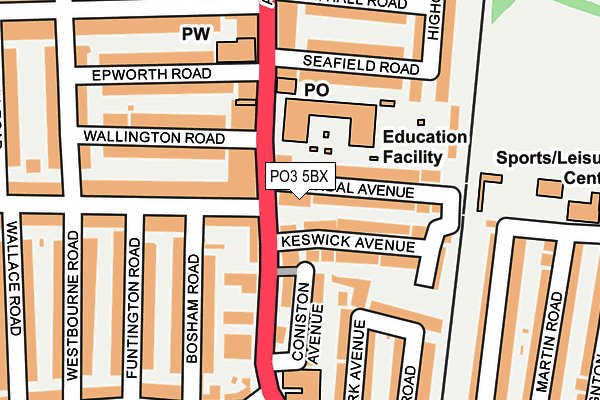 PO3 5BX map - OS OpenMap – Local (Ordnance Survey) PO3 5BX map - OS OpenMap – Local (Ordnance Survey)