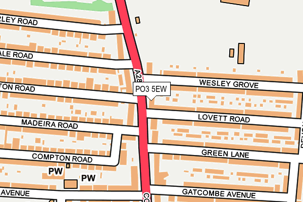 PO3 5EW map - OS OpenMap – Local (Ordnance Survey) PO3 5EW map - OS OpenMap – Local (Ordnance Survey)
