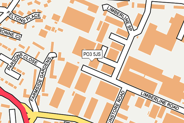 PO3 5JS map - OS OpenMap – Local (Ordnance Survey) PO3 5JS map - OS OpenMap – Local (Ordnance Survey)