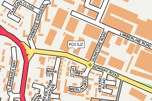 PO3 5JZ map - OS OpenMap – Local (Ordnance Survey) PO3 5JZ map - OS OpenMap – Local (Ordnance Survey)